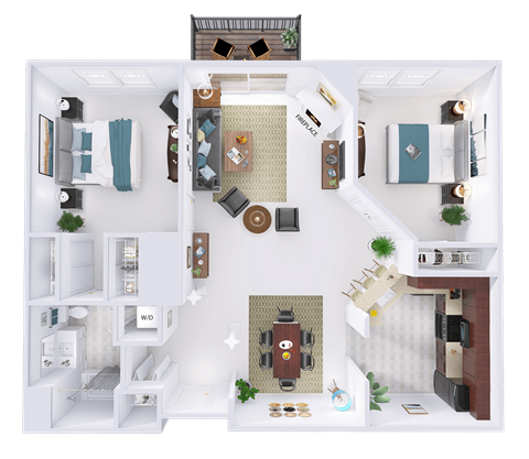 a floor plan of a house with a bedroom and a living room